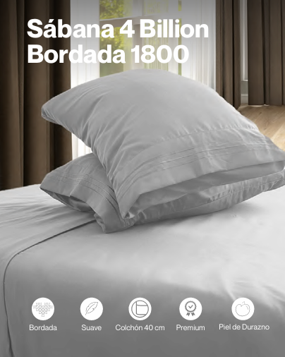 Juego de Sábanas 4 Billion Bordada 1800