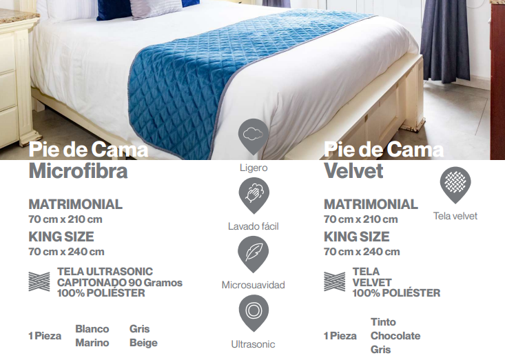 Pie de Cama de Microfibra y Velvet
