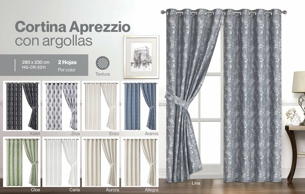 Cortina Aprezzio con Argollas