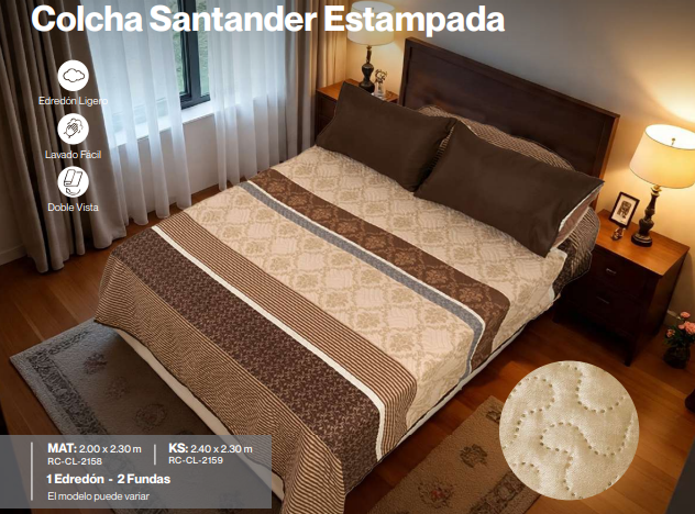 Colcha Santander Estampada