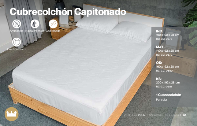 Cubrecolchón Capitonado