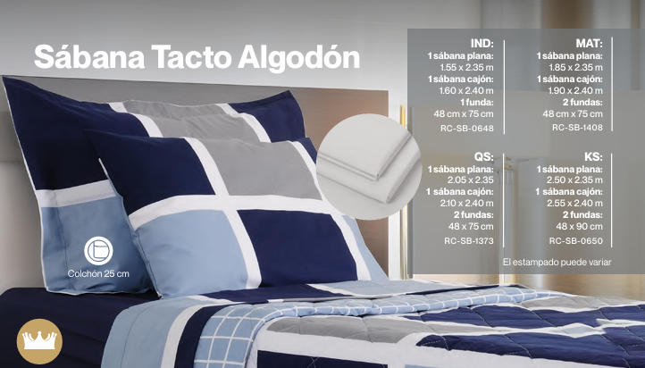 Juego de Sábanas Tacto Algodón