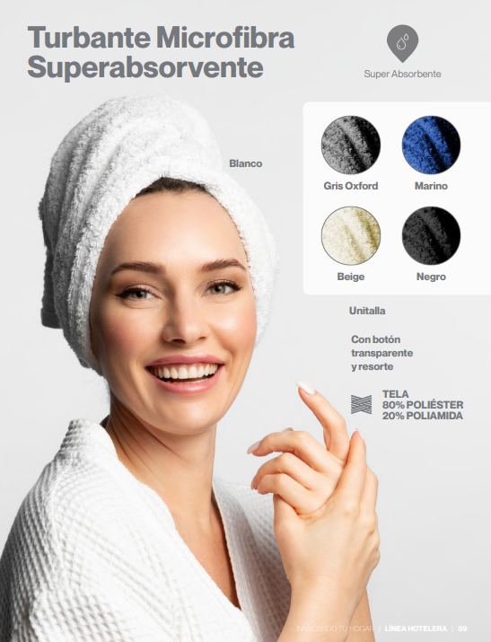 Turbante microfibra superabsorbente