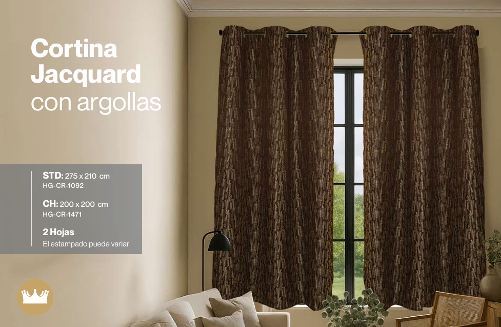 Cortina Jacquard con argollas