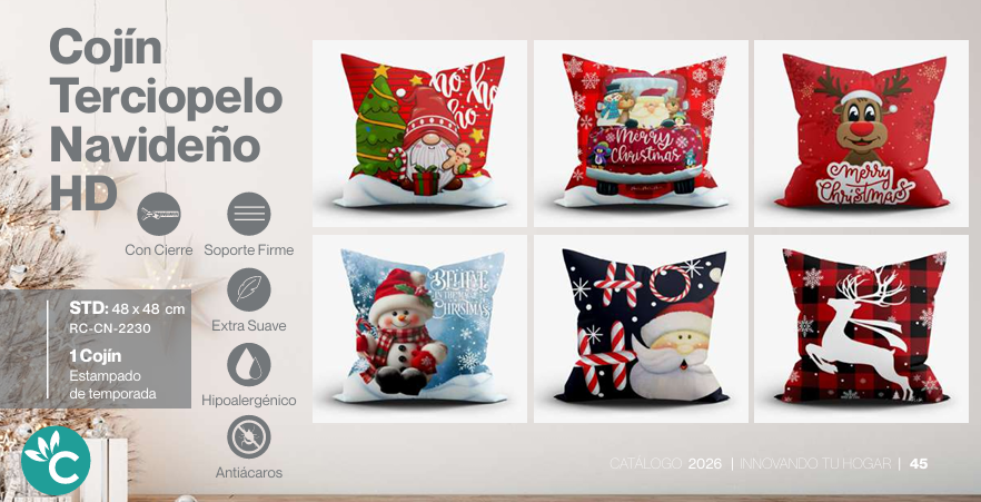Cojín Terciopelo Navideño HD