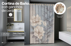 Cortina de baño con ganchos de cerámica