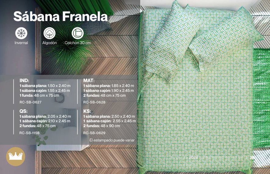 Juego de Sábanas Franela
