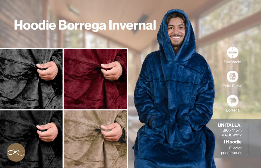 Hoodie Borrega Invernal Unitalla Unisex