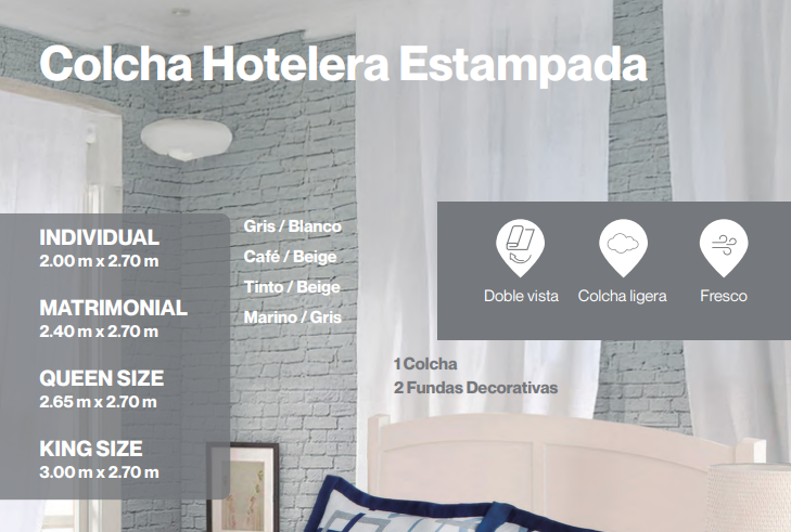 Colcha Hotelera Estampada