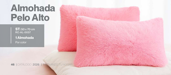 Almohada y cojin pelo alto