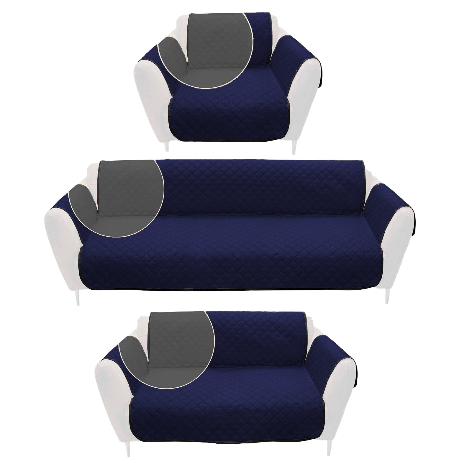 Cubre sofá Ultrasonic 3 piezas Doble Vista Microfibra Poliéster